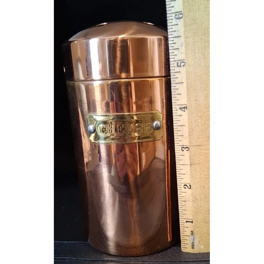 Vintage Solid Copper And Brass Cheese Shaker Himark Ent, NY 6